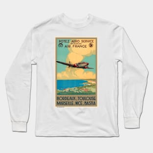 Bordeaux Toulouse Marseille Nice Vintage Poster 1935 Long Sleeve T-Shirt